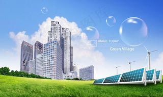 绿色城市海报图片