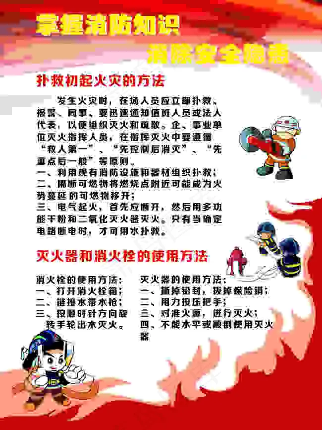 消防知识cdr矢量模版下载