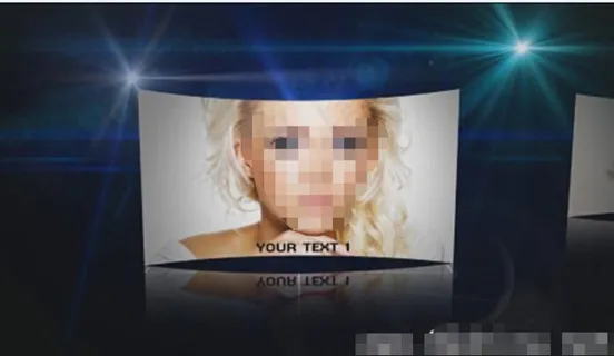 蓝色背景风格的时尚图片展示AE模版