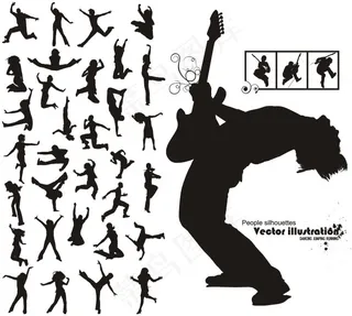 矢量各类舞蹈动作