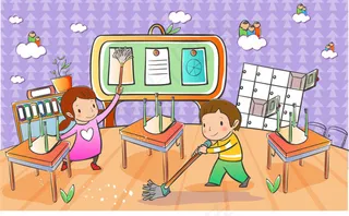 打扫卫生的孩子