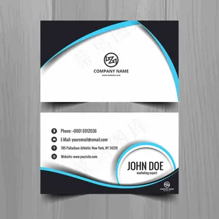 蓝色和黑色的商业名片