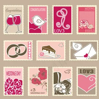 情人节粉红邮票