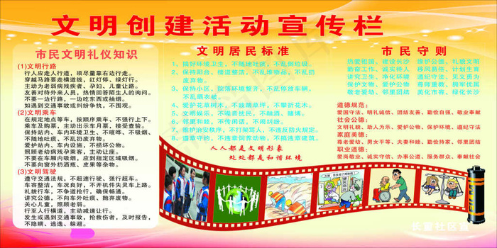 文明创建宣传栏cdr矢量模版下载