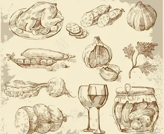 手绘餐饮美食图片