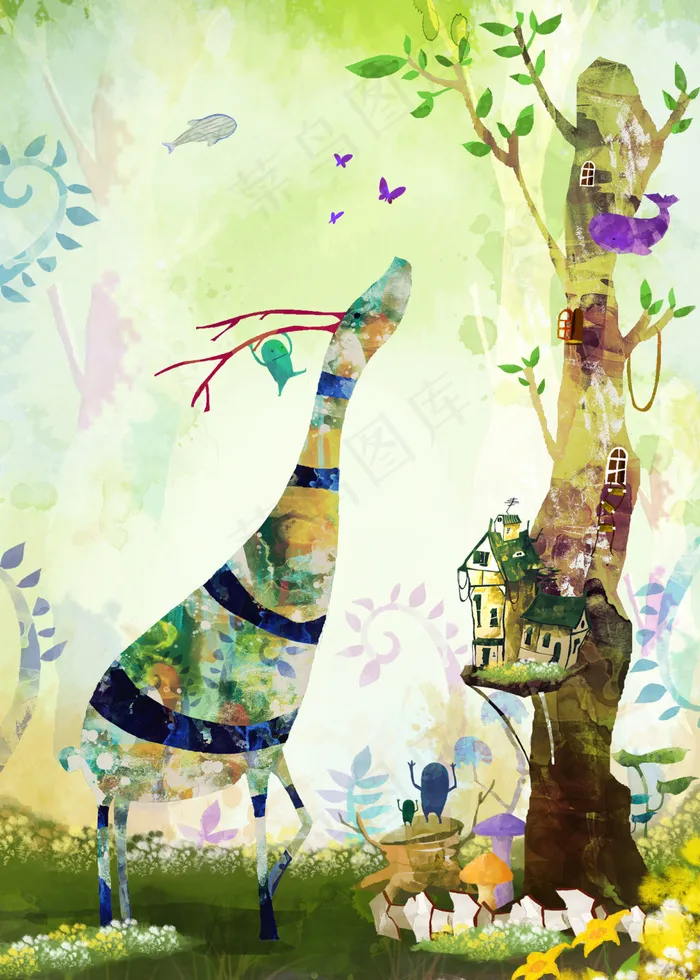 抽象画森林(3543X4961(DPI:300))psd模版下载