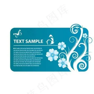 时尚花朵花纹卡片矢量素材 eps格...