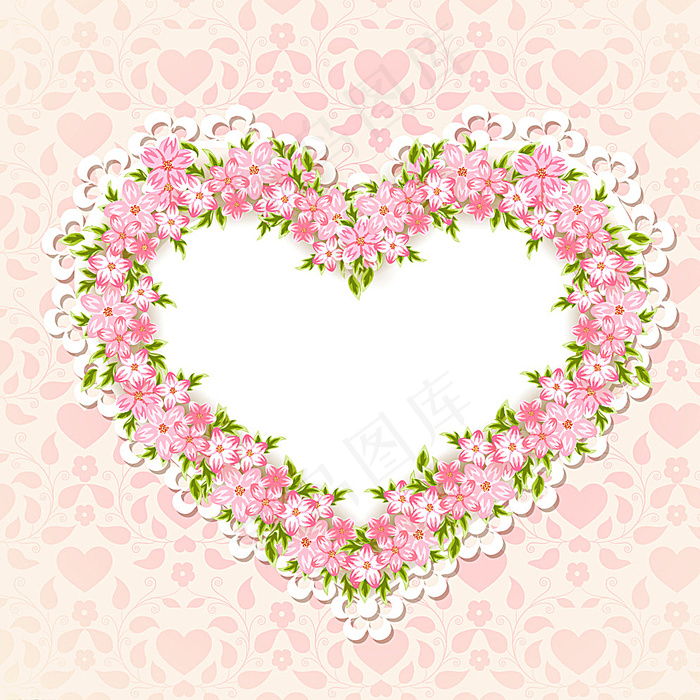 情人节花环爱心图片