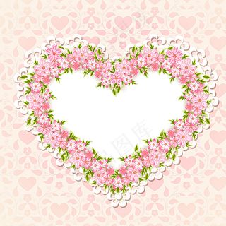 情人节花环爱心图片