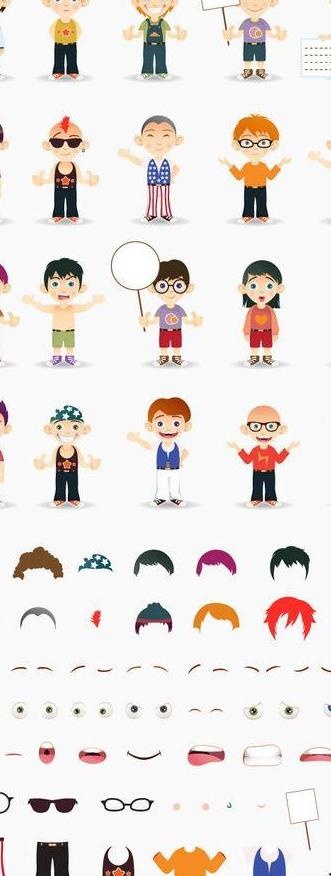 儿童 小孩图片eps,ai矢量模版下载