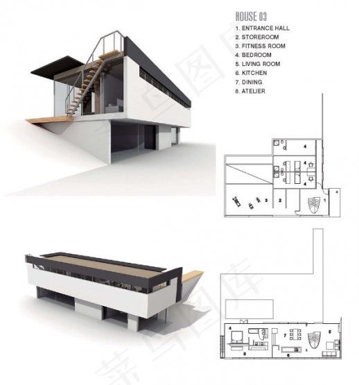 复试现代建筑3D模型