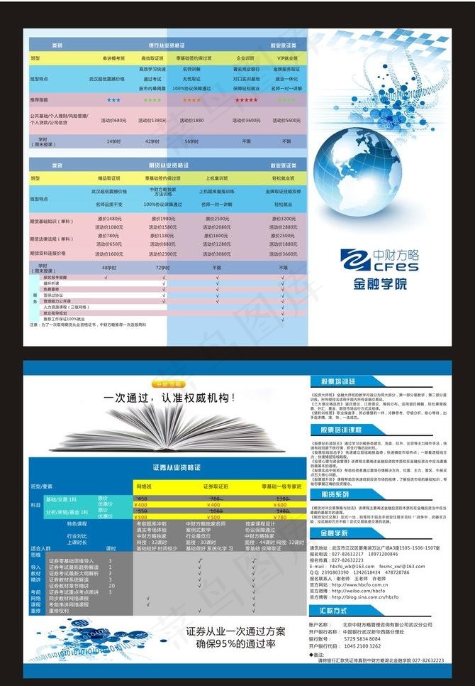 金融财务招生三折页图片cdr矢量模版下载