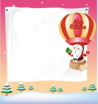 卡通圣诞老人热气球