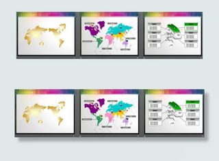 世界地图幻灯片小插图素