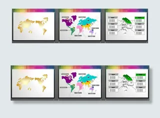 世界地图幻灯片小插图素