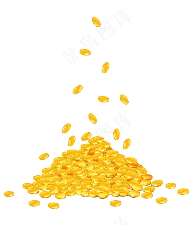一堆金币psd模版下载
