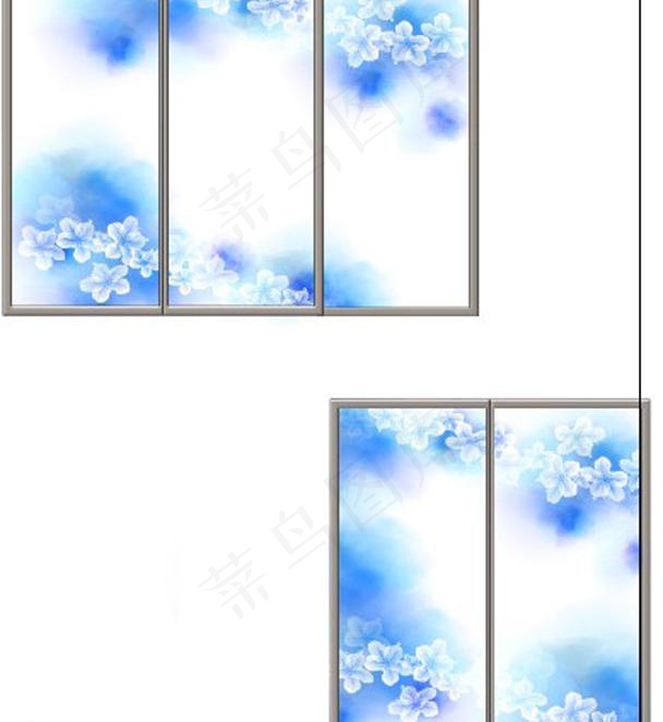 梅花移门ai矢量模版下载