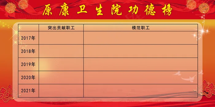 原康卫生院功德榜psd模版下载