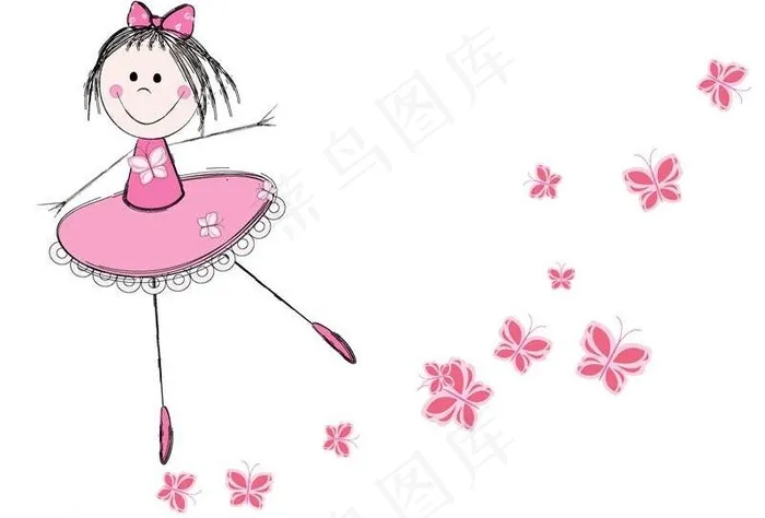 芭蕾舞女孩图片eps,ai矢量模版下载