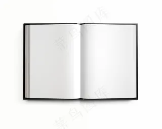 翻开的空白书本