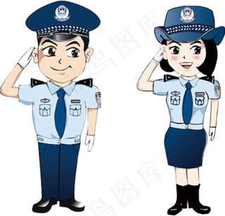 卡通警察素材psd