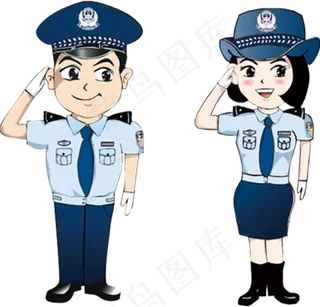卡通警察素材psd