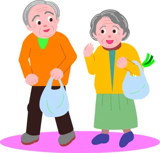 老年人买菜矢量素材