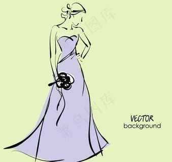 素描新娘图片