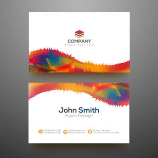 多彩几何图案名片1