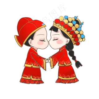 手绘卡通可爱中式婚礼手绘卡通可爱中式婚礼