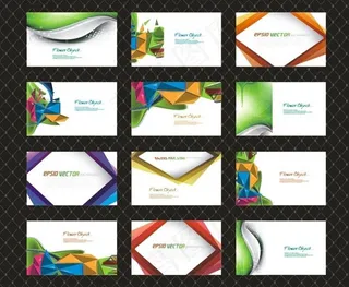 动感线条名片卡片设计矢量素材