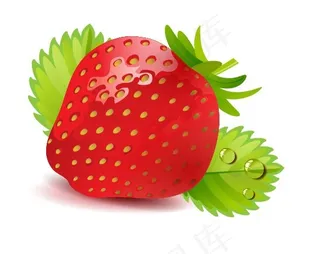 鲜红草莓矢量素材