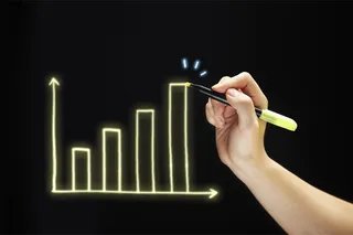 创意手绘柱状走势图PSD素材