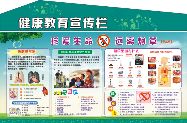 禁烟宣传栏cdr矢量模版下载