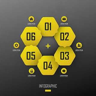 黄色六边形目录标签