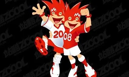 2008欧洲杯的吉祥物矢量素材eps,ai矢量模版下载