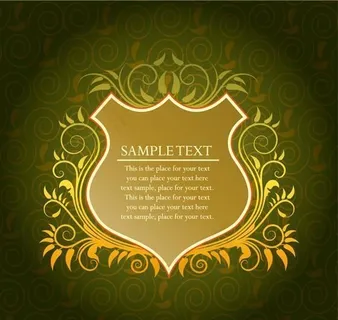 植物蝴蝶盾牌花纹矢量素材 eps格...