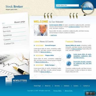 股票证券经纪公司网页模板