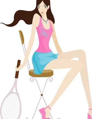 运动旅游女孩矢量图04