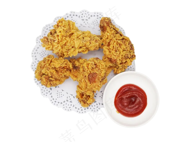 炸鸡腿番茄酱,免抠元素(3800*3000px 300 dpi )