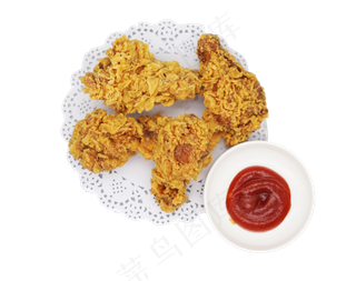 炸鸡腿番茄酱,免抠元素