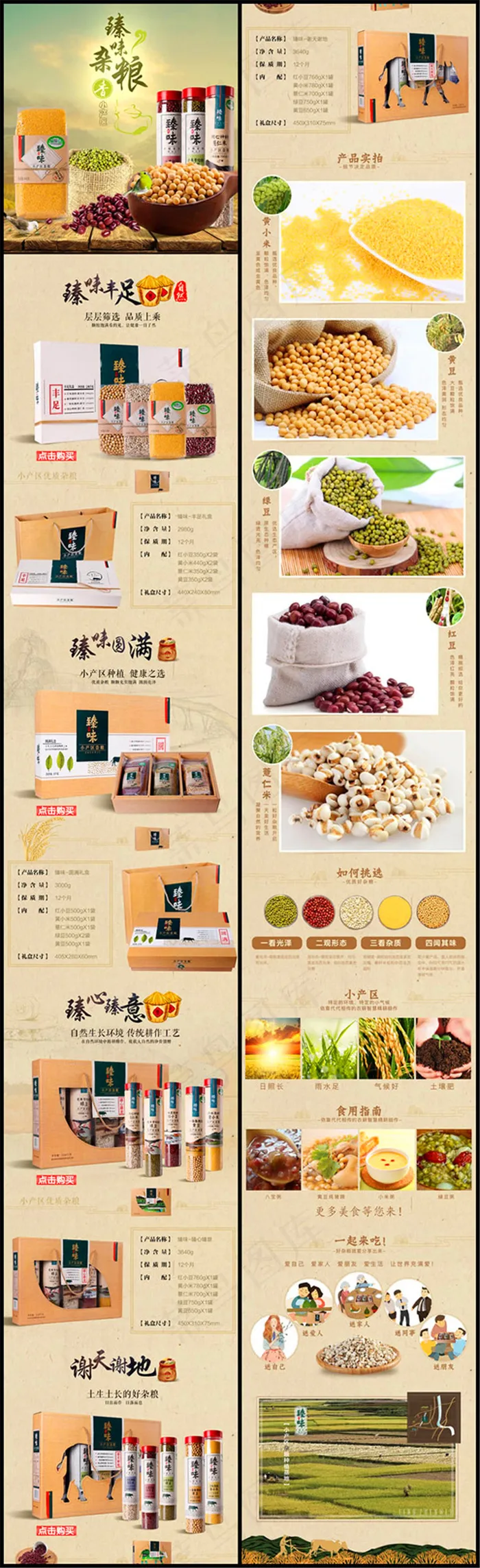 淘宝五谷杂粮详情页(990X13181(DPI:72))psd模版下载