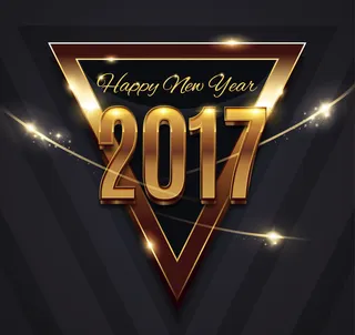 现代金色三角新年背景