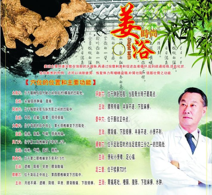 姜浴沐足桑拿广告画图片cdr矢量模版下载