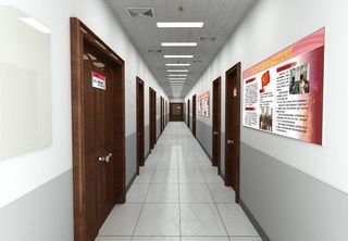 医院办公室走廊效果图图片