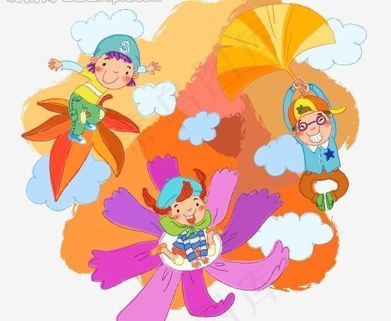 手绘儿童插画图片ai矢量模版下载
