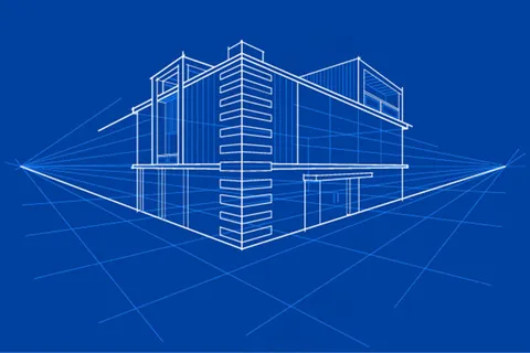 时尚线性房子模型设计矢量素材