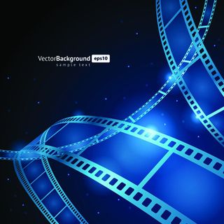 蓝色胶片主题背景矢量素材