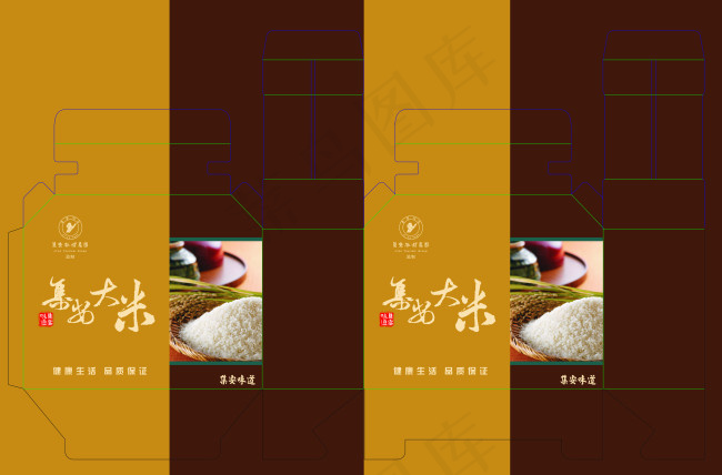 图文结合的大米包装cdr矢量模版下载