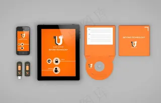 橙色样机素材免费下载